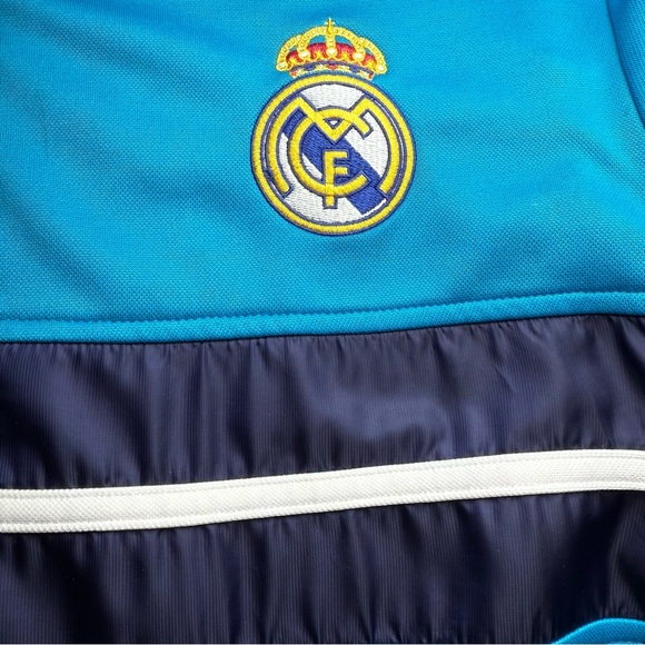 Adidas Real Madrid Track Jacket Blue White XL Soccer Full Zip Embroidered Crest. - Picture 6 of 12